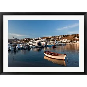 Worldwide Shipping Boats in harbor, Chora, Mykonos, Greeceby Adam Jones / Danita Delimont