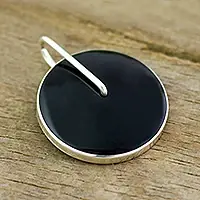Place Order Midnight MarvelObsidian Circle and Sterling Silver Pendant from Peru