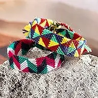 Order Now Imperial CityPair of Macrame Wristband Bracelets Hand-woven in Peru