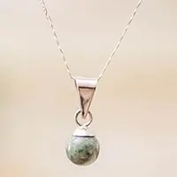 Light Green Mayan MoonModern Silver Necklace with a Single Light Green Jade Stone Factory Price