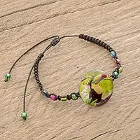 Rainbow-Billed ToucanToucan Glass Beaded Macrame Pendant Bracelet from Costa Rica Deal