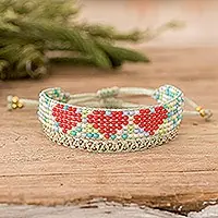 Love & FriendshipSet of 2 Heart Glass Beaded Friendship Wristband Bracelets Reduced Price