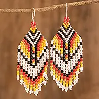 Morning TraditionsHandmade Glass Beaded Waterfall Earrings with a White Tone No Minimum Order