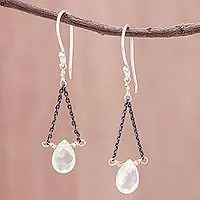 Final Sale JusticeGold Accent Prehnite Dangle Earrings from Thailand