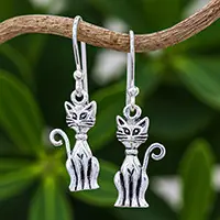 Reduced Price Feline FantasySterling Silver Cat Earrings