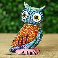 Owl DelightHandcrafted Copal Wood Alebrije Owl Figurine from Mexico Exclusive