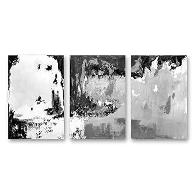 3 Panel Canvas Wall Art Black and White Abstract Pictures Home Wall Decorations for Bedroom Living Room Paintings Canvas Prints Framed - 16"x24" x 3 Panels Special Offer