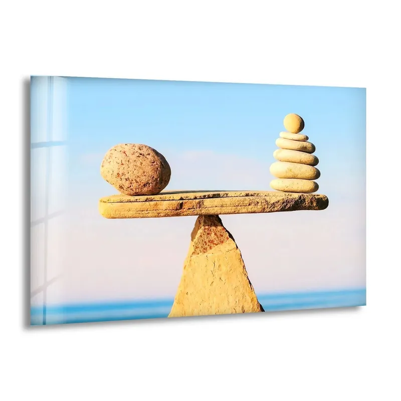 Zen Spa Stone Balance Glass Wall Art Cheap