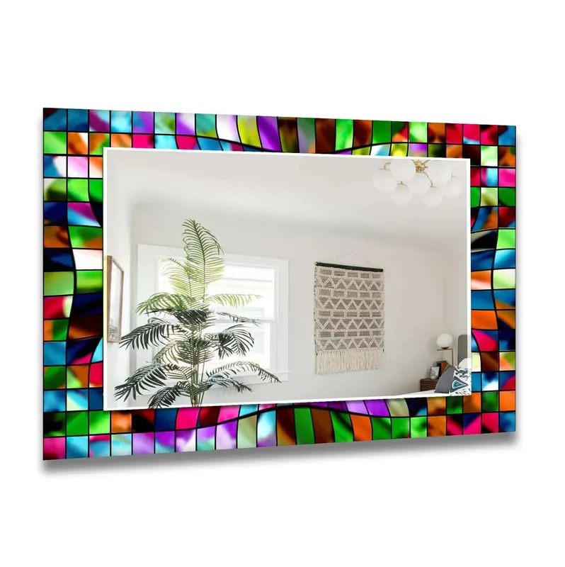 3D Stained Colored Wall Mirror Deal