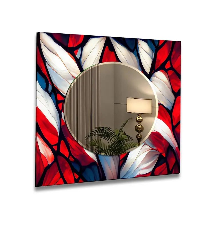White and Red Wall Mirrors Brand New