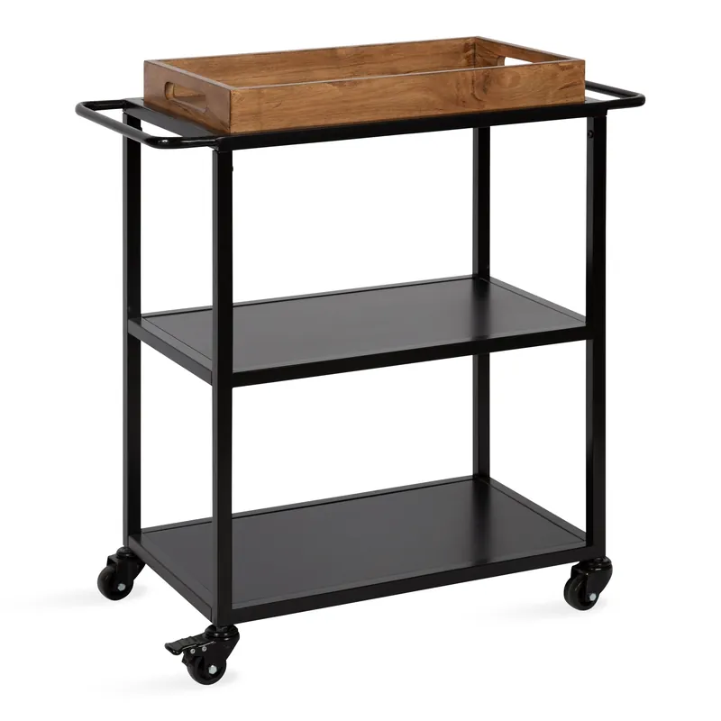 Hot Deal Giles Metal Bar Cart with Tray