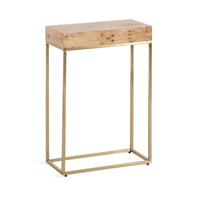 Budget Karlsen Wood and Metal Slim Side Table