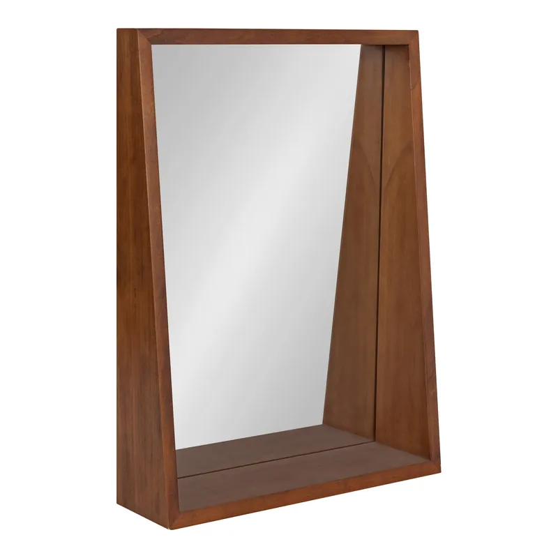 Hutton Wood Framed Wall Mirror with Shelf Price Cut