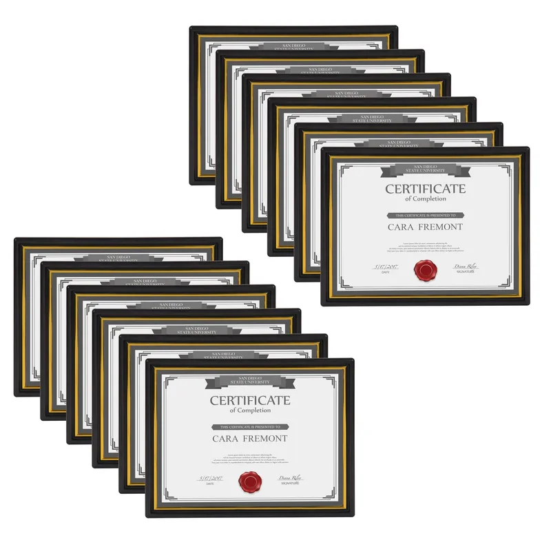 Corporate 8.5x11 Document Picture Frame, Set of 12 Crafted