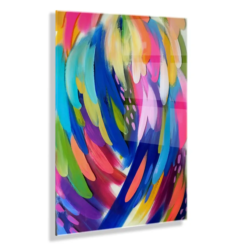 Bright Brush Strokes Floating Acrylic Art by Jessi Raulet of Ettavee Certified