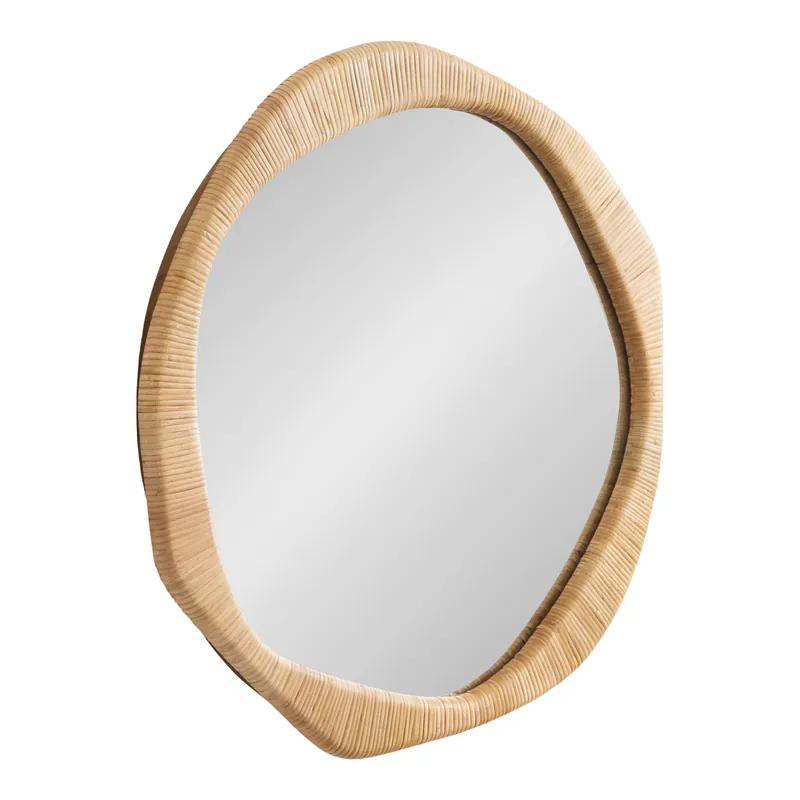 Rahfy Rattan Irregular Round Wall Mirror Big Sale