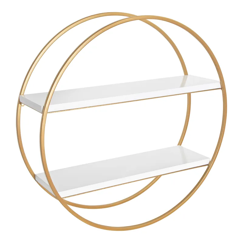 Sequoia Wood and Metal Round Wall Shelf Price Drop