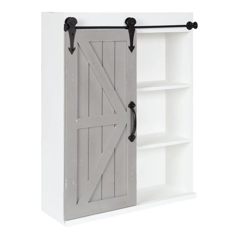 Cates Wood Wall Storage Cabinet with Sliding Barn Door Last Chance