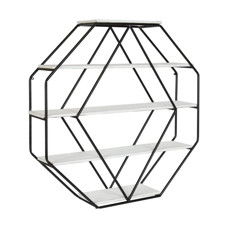 Best Price Lintz Wood Octagon Floating Wall Shelves