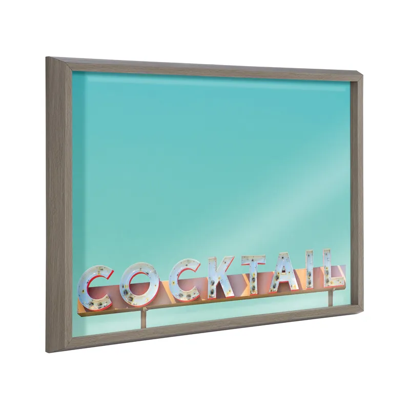 Blake Cocktail Hour Framed Printed Glass by Robert Cadloff of Bomobob Affordable