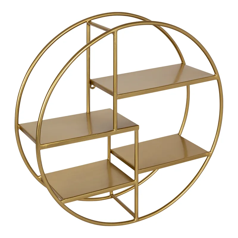 Budget Saphira Round Wood Wall Shelf