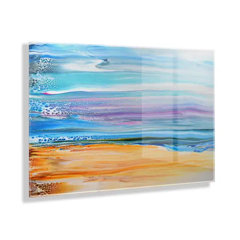 Sand and Surf Floating Acrylic Art by Xizhou Xie Clearance