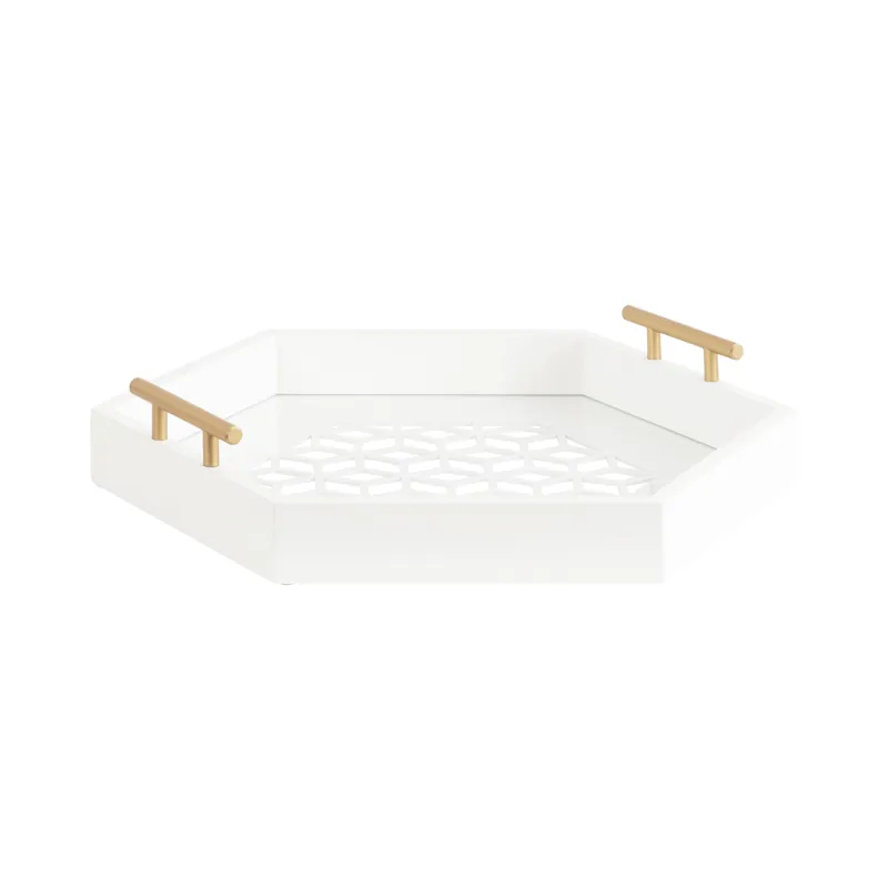 Caspen Hexagon Decorative Tray Crafted
